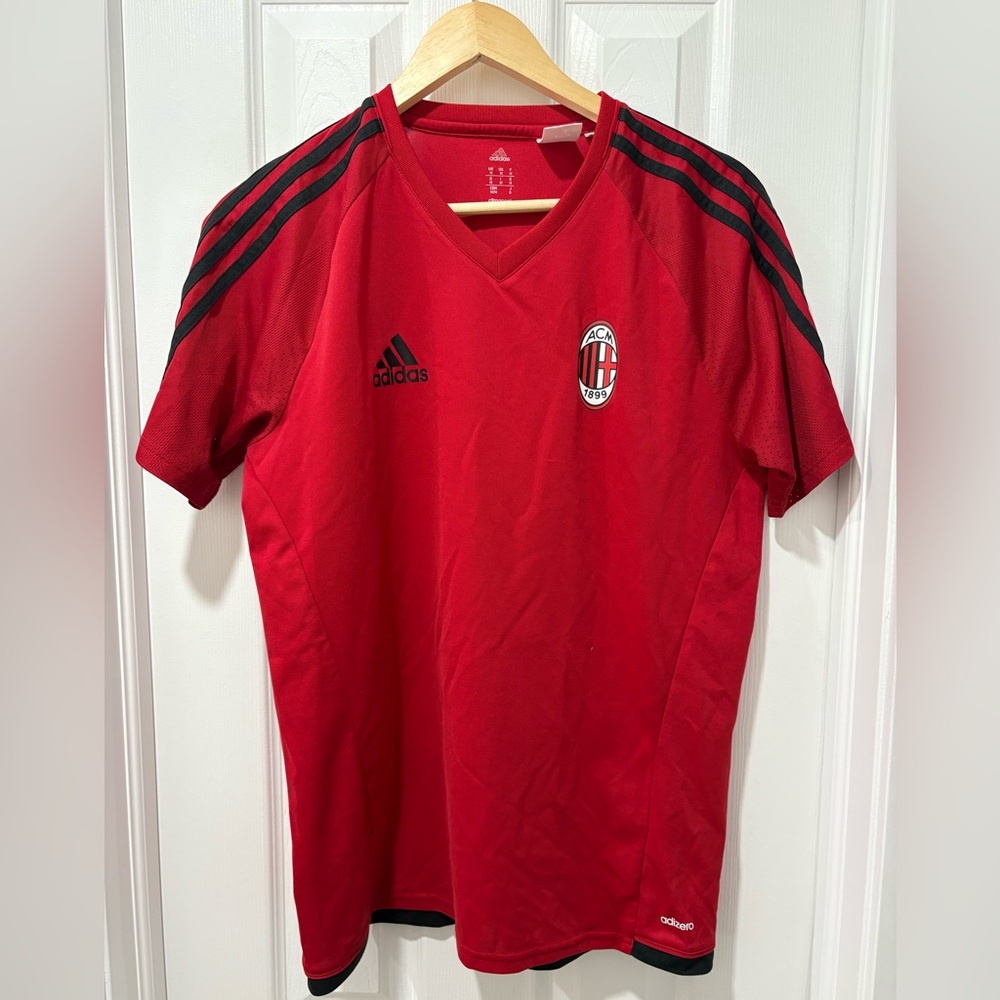 Adidas Ac Milan Men's Red Soccer jersey Shirt sample medium CLEAR OUT SALE